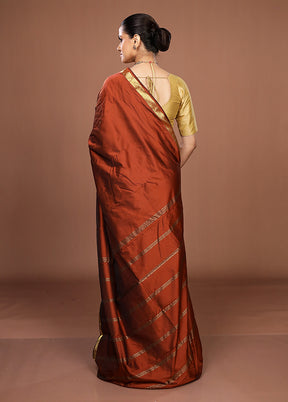 Maroon Kanjivaram Silk Saree With Blouse Piece