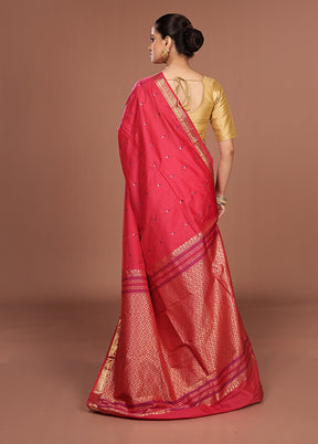 Red Kanjivaram Silk Saree With Blouse Piece