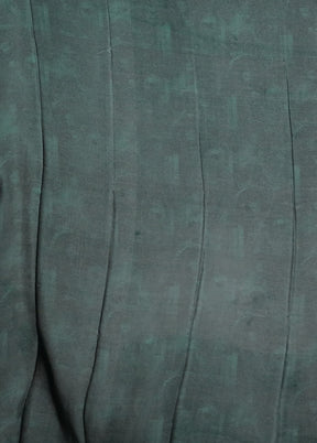 Green Printed Silk Saree Without Blouse Piece