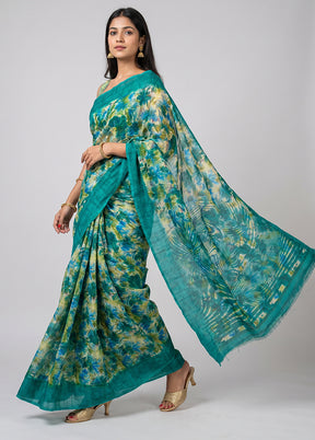 Multicolor Chiffon Silk Saree With Blouse Piece