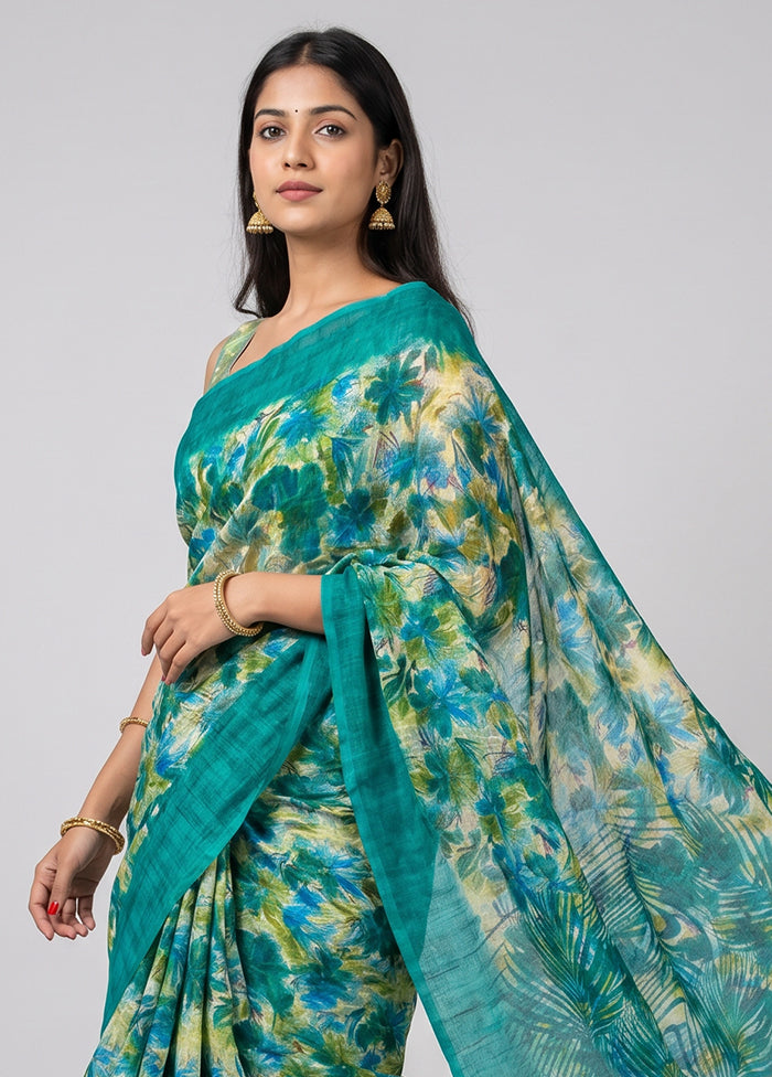 Multicolor Chiffon Silk Saree With Blouse Piece