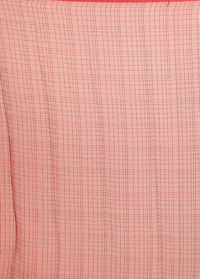 Red Chiffon Silk Saree With Blouse Piece