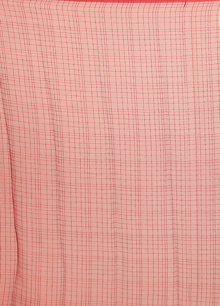 Red Chiffon Silk Saree With Blouse Piece