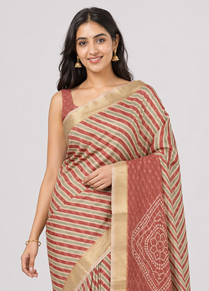 Pink Tussar Silk Saree With Blouse Piece