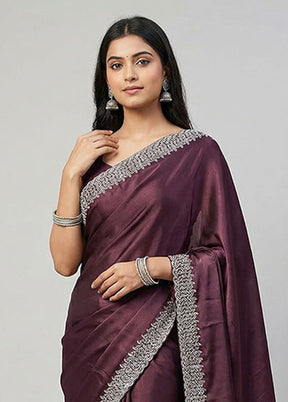 Brown Dupion Silk Saree With Blouse Piece