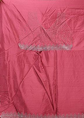 Pink Dupion Silk Saree With Blouse Piece