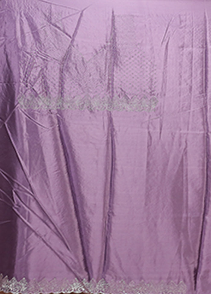 Purple Dupion Silk Saree With Blouse Piece