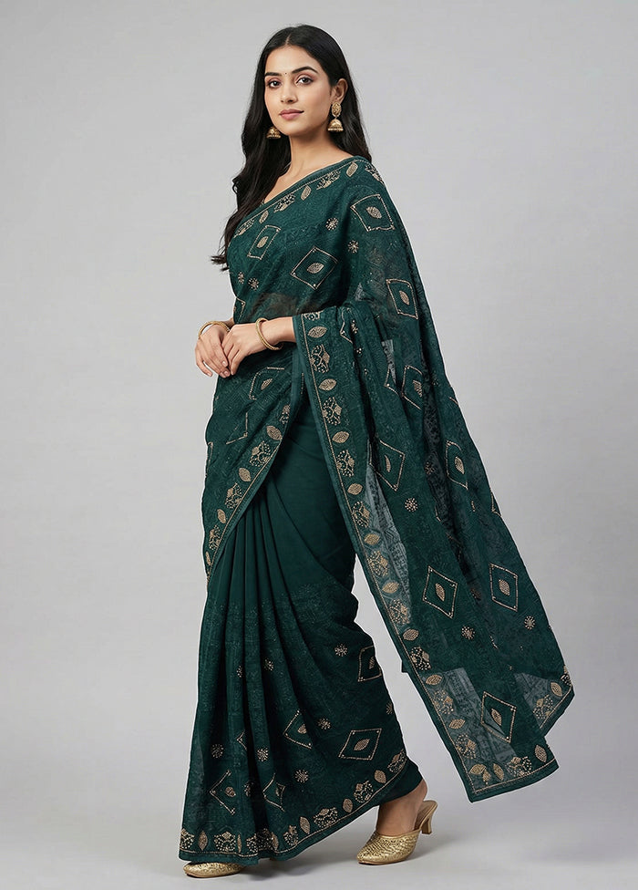 Blue Dupion Silk Saree With Blouse Piece