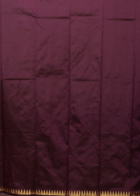 Purple Kanjivaram Silk Saree With Blouse Piece