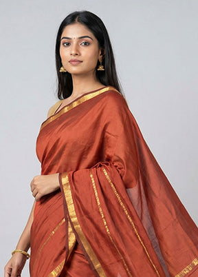 Maroon Kanjivaram Silk Saree With Blouse Piece