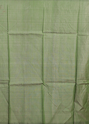 Cream Handloom Tussar Pure Silk Saree With Blouse Piece