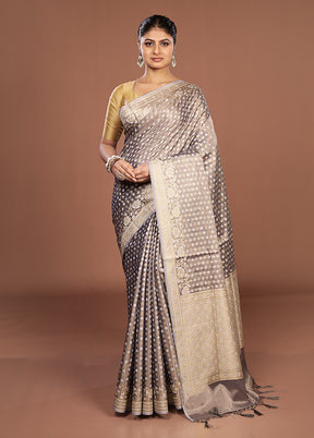 Purple Tissue Silk Saree With Blouse Piece