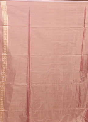 Pink Tissue Silk Saree With Blouse Piece