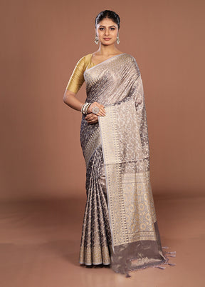 Purple Tissue Silk Saree With Blouse Piece