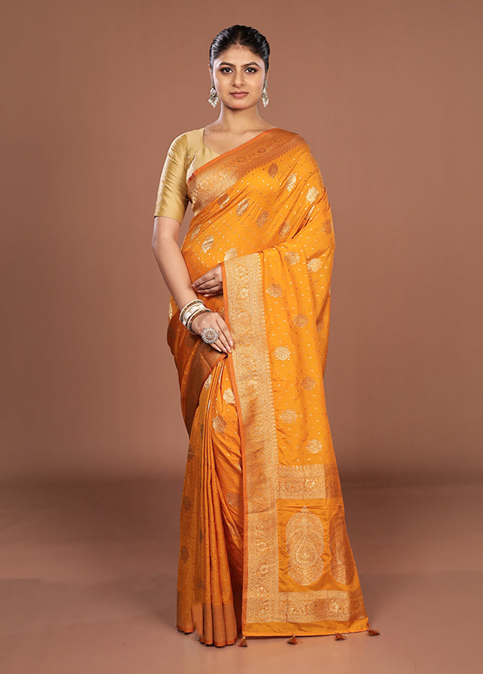 Yellow Georgette Saree With Blouse Piece