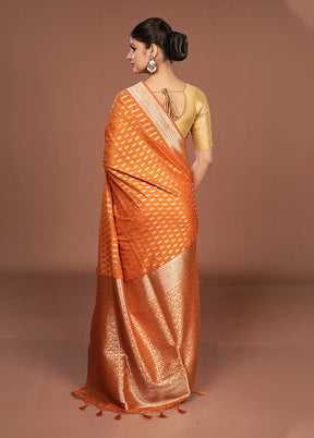 Orange Georgette Saree With Blouse Piece
