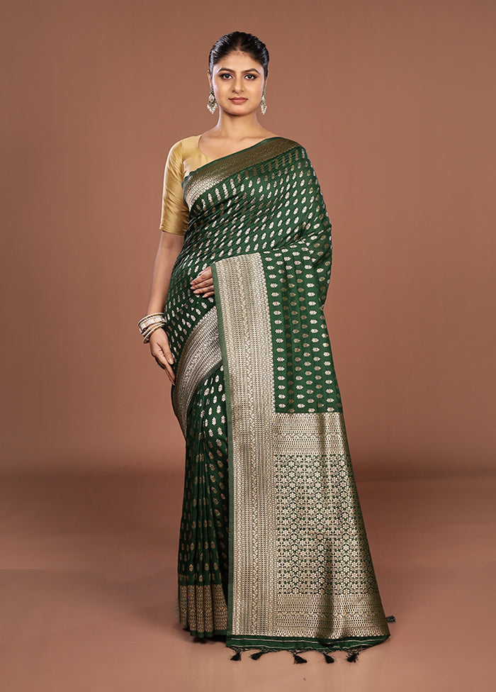 Green Georgette Saree With Blouse Piece