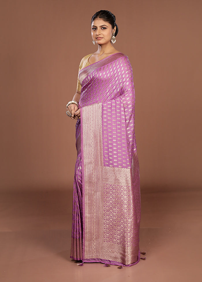 Purple Georgette Saree With Blouse Piece