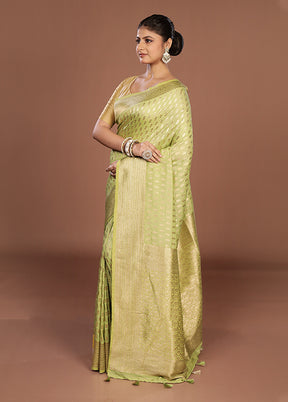 Green Georgette Saree With Blouse Piece