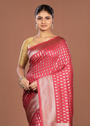 Pink Georgette Saree With Blouse Piece