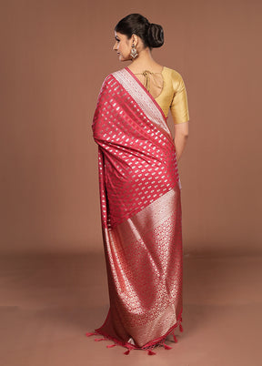 Pink Georgette Saree With Blouse Piece