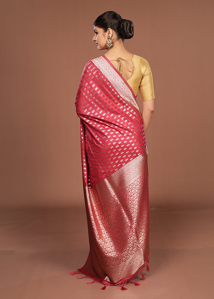 Pink Georgette Saree With Blouse Piece