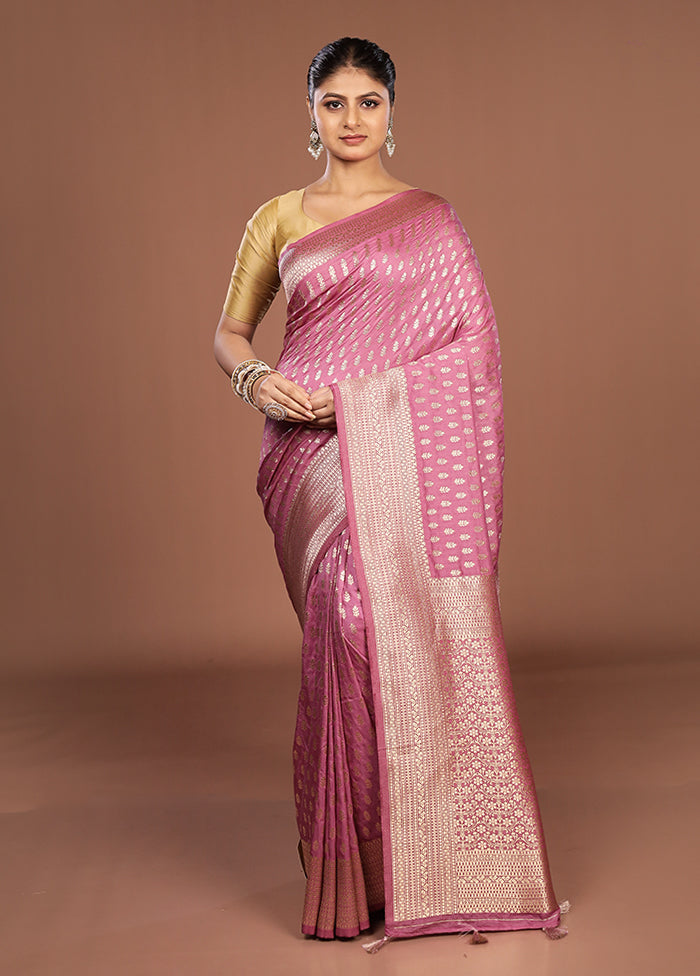 Purple Georgette Saree With Blouse Piece