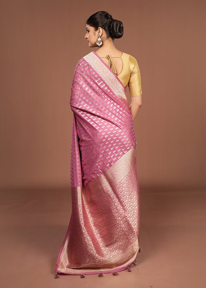 Purple Georgette Saree With Blouse Piece