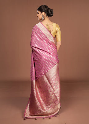 Purple Georgette Saree With Blouse Piece