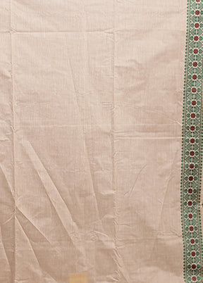 Cream Assam Silk Saree With Blouse Piece