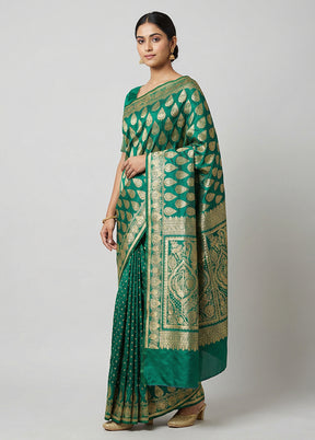 Maroon Jamewar Silk Saree With Blouse Piece