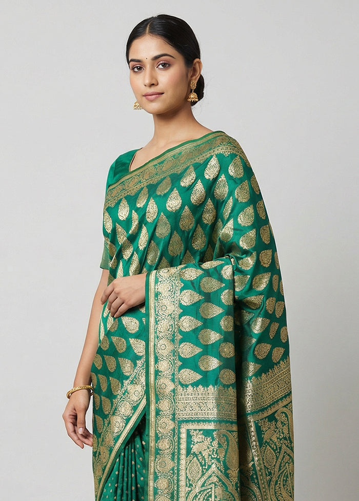 Maroon Jamewar Silk Saree With Blouse Piece