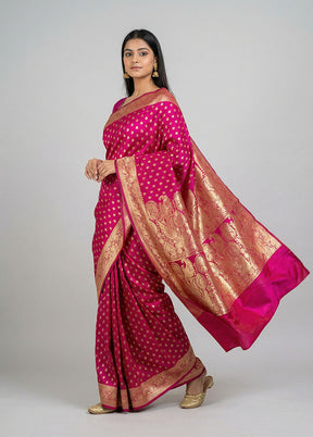 Purple Banarasi Silk Saree With Blouse Piece