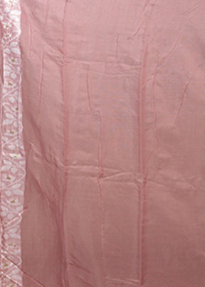 Pink Jamdani Cotton Saree Without Blouse Piece