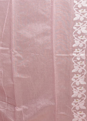 Pink Jamdani Cotton Saree Without Blouse Piece