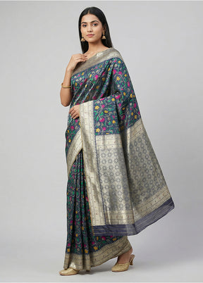 Multicolor Dupion Silk Saree With Blouse Piece