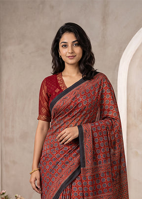 Pink Printed Silk Saree Without Blouse Piece