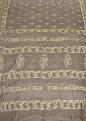 Cream Dupion Silk Saree With Blouse Piece