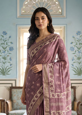 Maroon Dupion Silk Saree With Blouse Piece