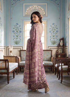 Maroon Dupion Silk Saree With Blouse Piece