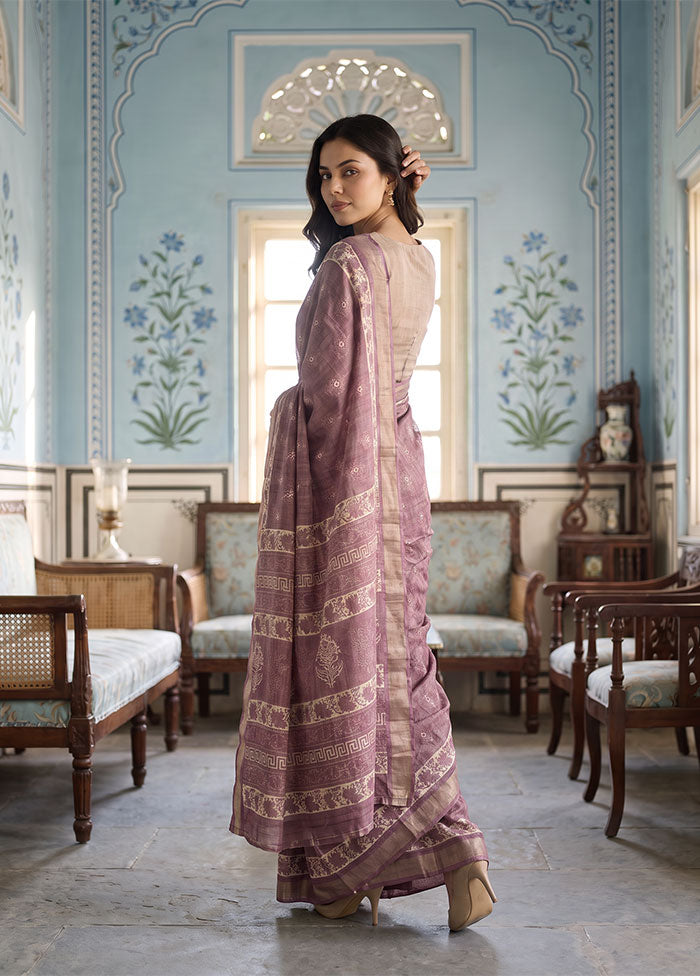 Maroon Dupion Silk Saree With Blouse Piece