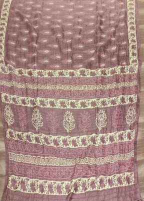 Maroon Dupion Silk Saree With Blouse Piece