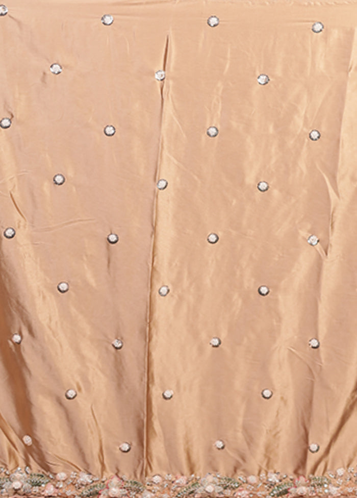 Cream Handloom Tissue Pure Silk Saree With Blouse Piece