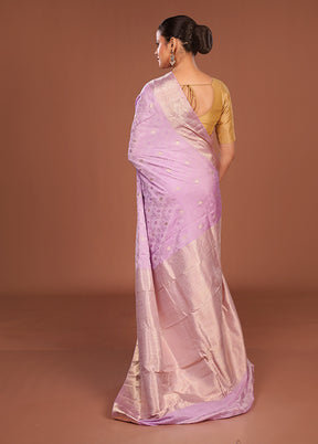 Grey Handloom Kanchipuram Pure Silk Saree With Blouse Piece