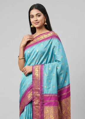 Green Kanjivaram Silk Saree With Blouse Piece