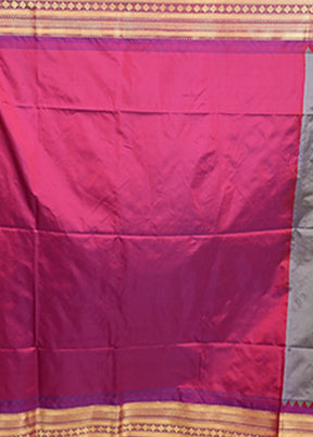 Grey Kanjivaram Silk Saree With Blouse Piece