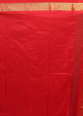 Orange Kanjivaram Silk Saree With Blouse Piece