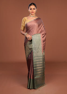 Green Handloom Kanchipuram Pure Silk Saree With Blouse Piece