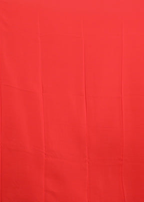 Red Handloom Chiffon Pure Silk Saree With Blouse Piece