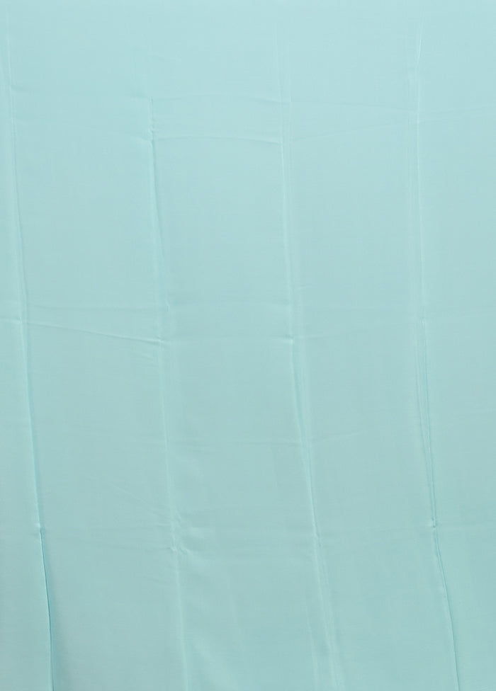 Blue Handloom Chiffon Pure Silk Saree With Blouse Piece